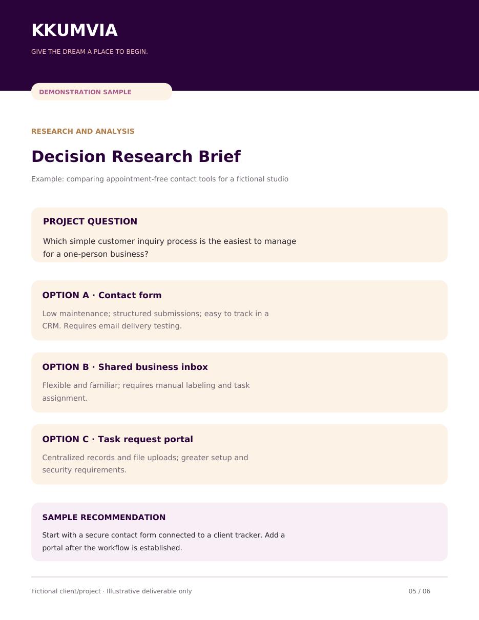 Decision Research Brief demonstration document